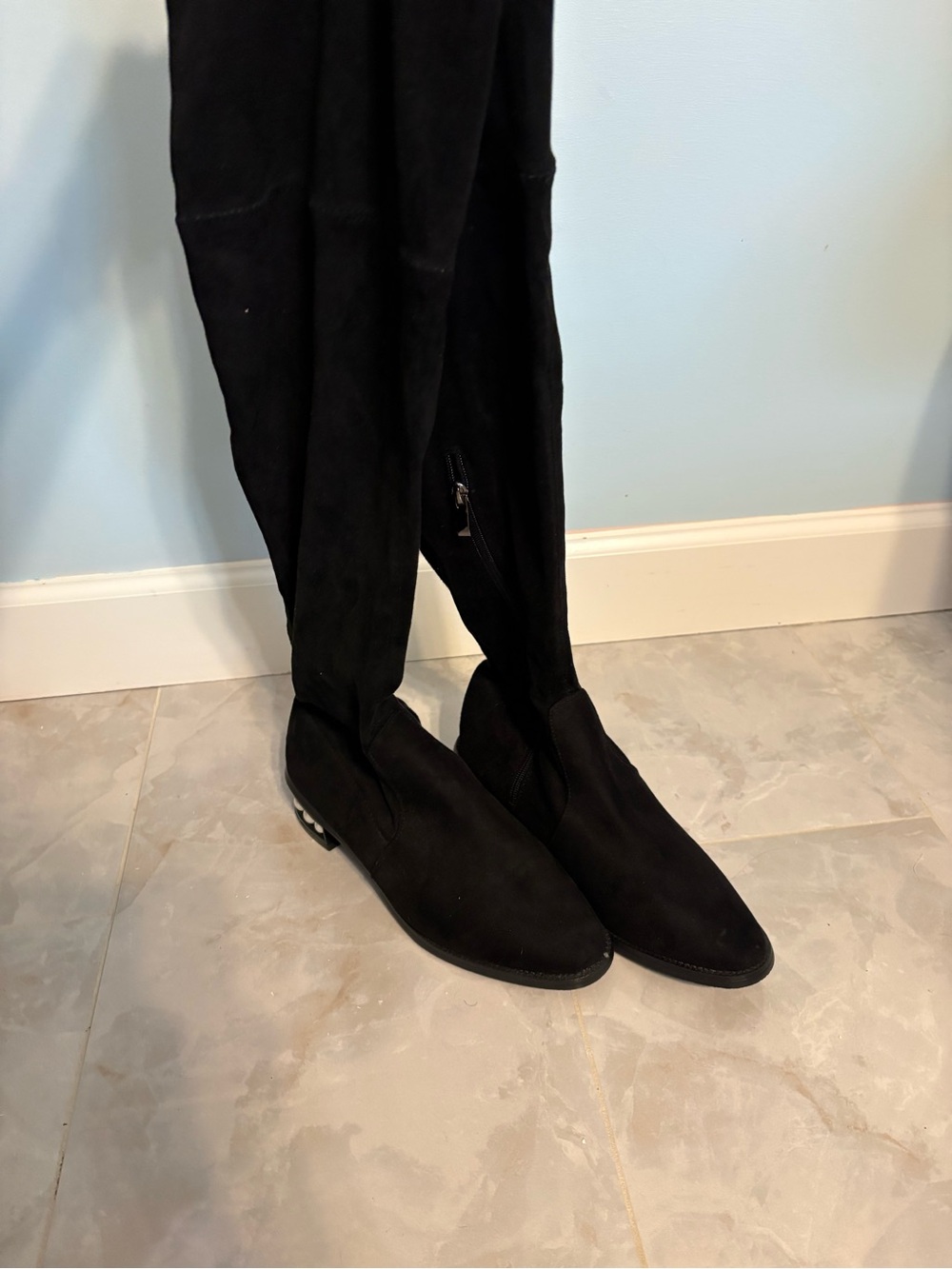 Catherines Black Over-the-Knee Suede Boots
